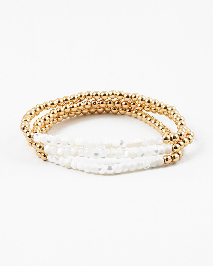 Bead Bracelet Set with Shell Beads