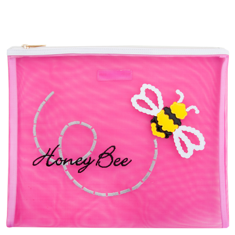 Honey Bee Large Flat Mesh Bag