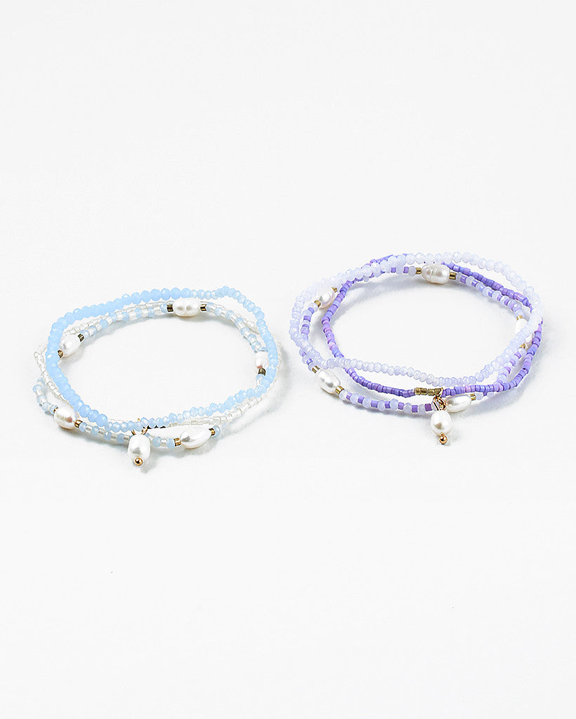 Bead and Pearl Bracelet Set