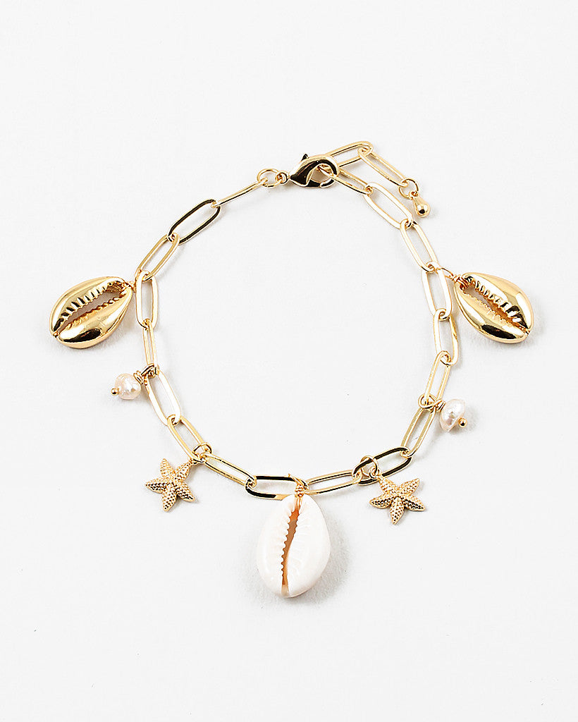 Puka and Starfish Charm Bracelet