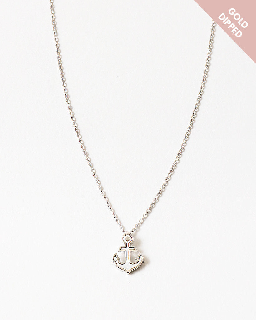 Mother of Pearl Anchor Charm Necklace