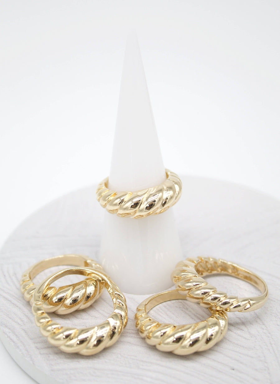 18K Gold Filled Designed Twisted Ring
