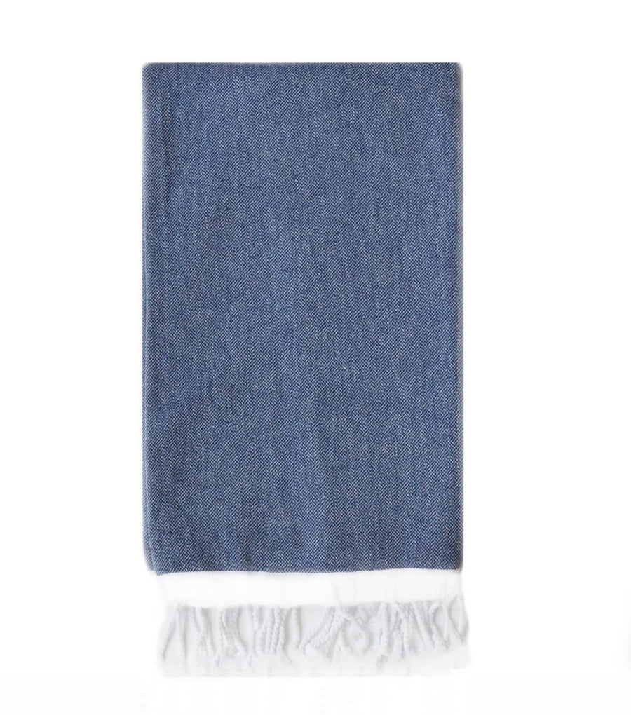 Basic Single Stripe Towel - Navy