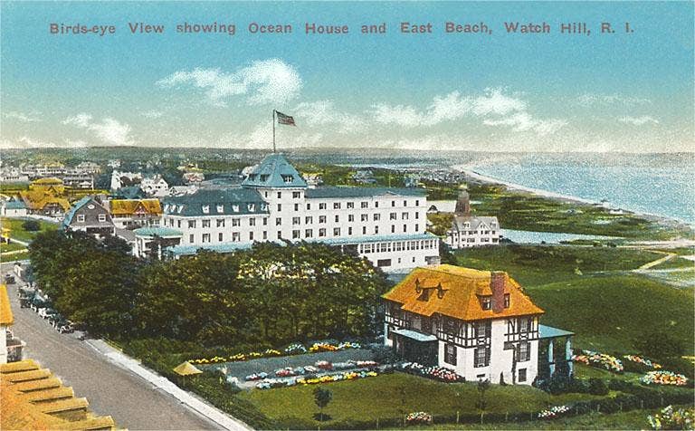 View over Ocean House, Watch Hill, Note Card