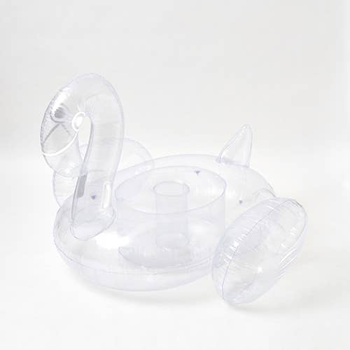 Luxe Ride-On Flamingo Pool Float Clear