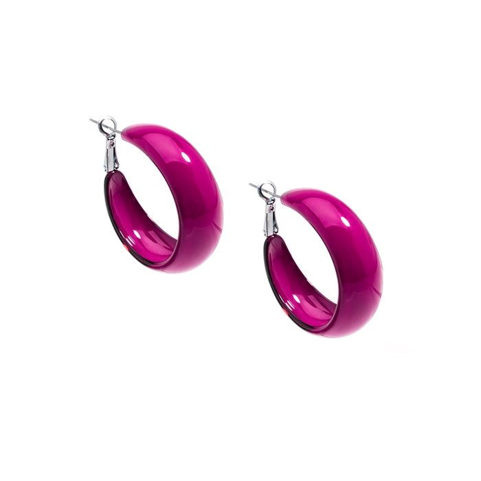 Mod Resin Hoop Earring