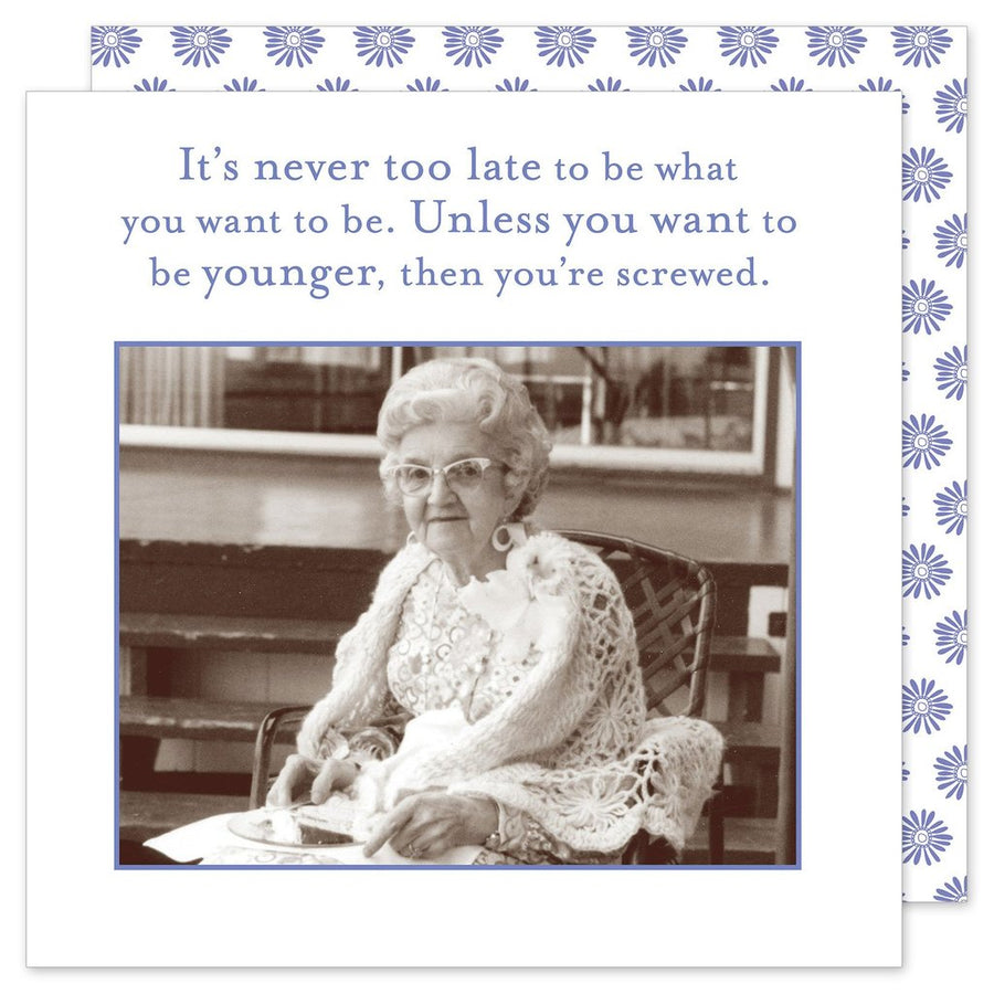 Never Too Late - Cocktail Napkin