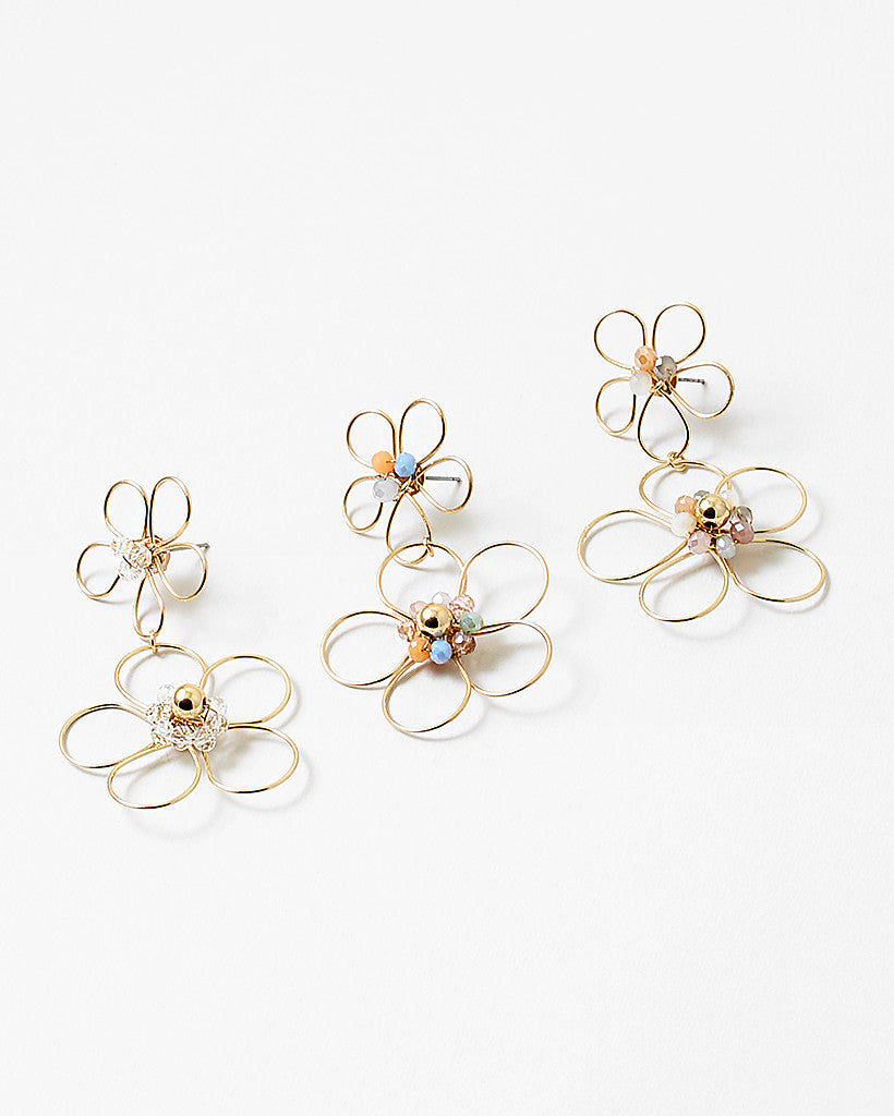 Wire Flower Earrings