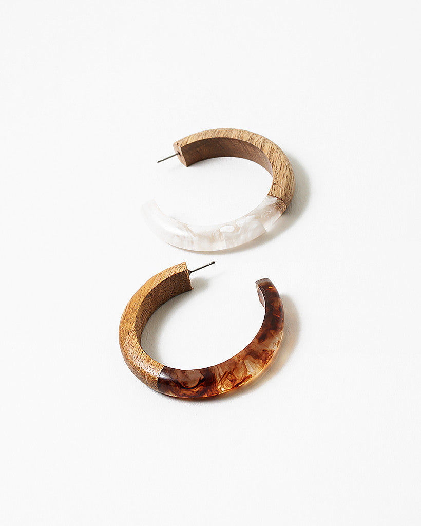 Resin and Wood Earrings