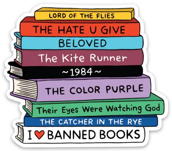 Banned Books Die Cut Sticker